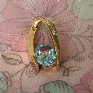 925 SS BLUE TOPAZ PENDANT VINTAGE PENDANT